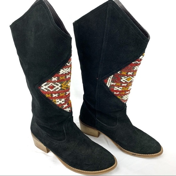 Howsty midki suede embroidered western boho cowboy boots, size 38 - Picture 10 of 15